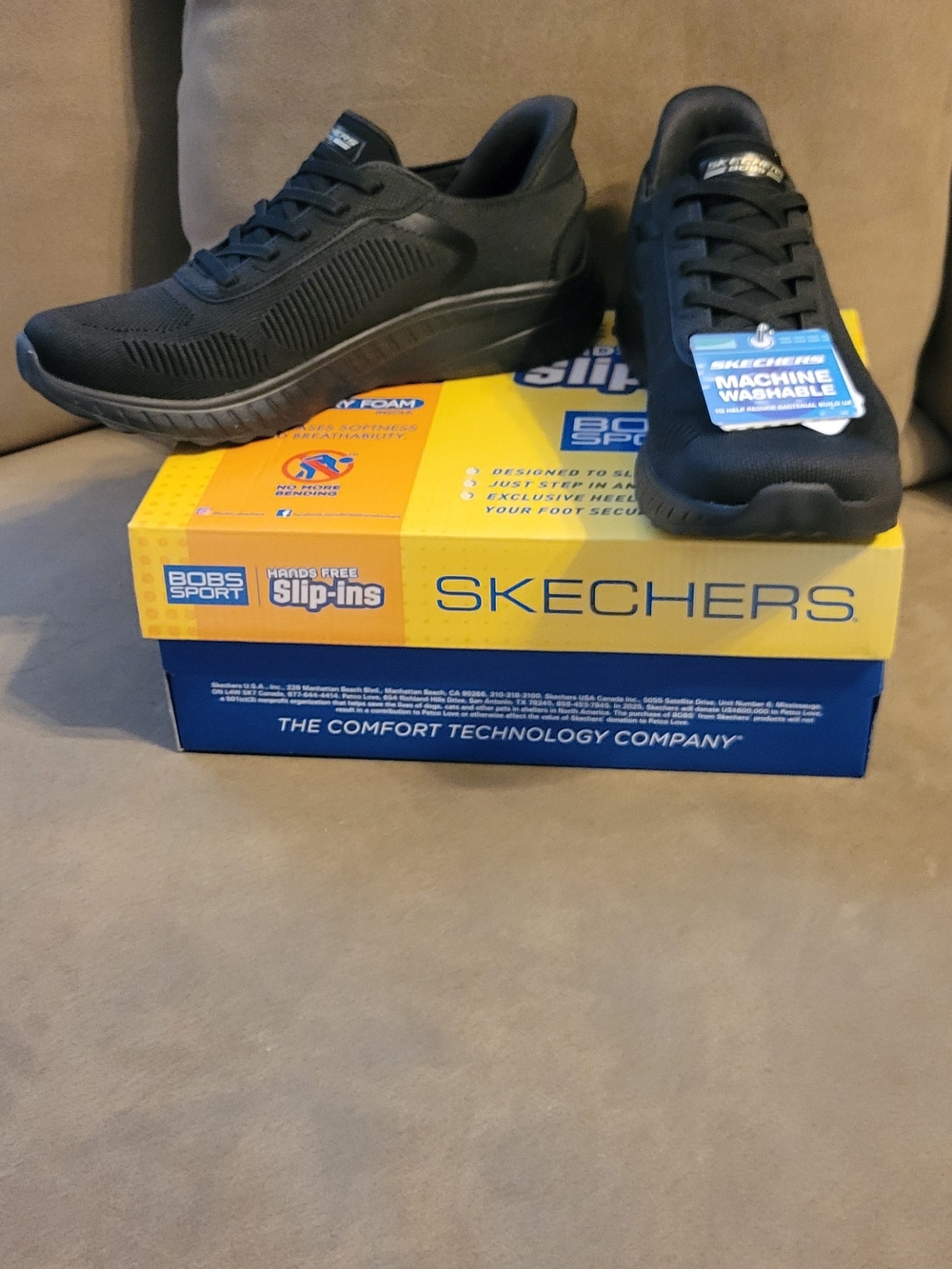 Skechers Women’s Black Lace-Up Slip-On Sneakers